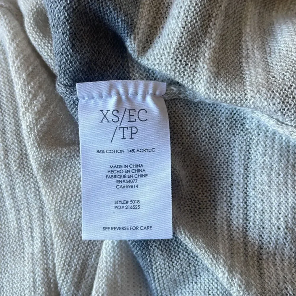 CaBi duster Cardigan Mesh whiteCream Gray color block Size XS Good Condition